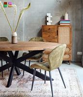 Sohome Ovale Eettafel 'Yannick' Mango met staal, 160 x 80cm - thumbnail