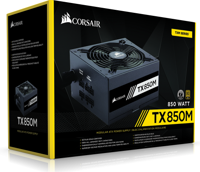Corsair TX850M power supply unit 850 W 20+4 pin ATX ATX Zwart - thumbnail