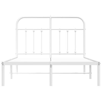 Bedframe met hoofdbord metaal wit 120x200 cm Bedframe met hoofdbord metaal wit 120x200 cm