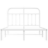 Bedframe met hoofdbord metaal wit 120x200 cm - thumbnail