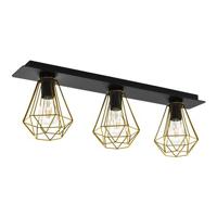 Eglo PlafondlampTarbes 2 zwart met goud - 43655 - thumbnail