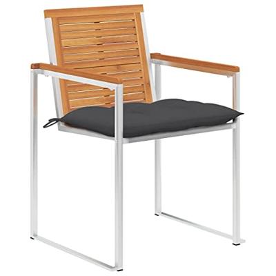 Tuinstoelen 8 st met kussens massief acaciahout