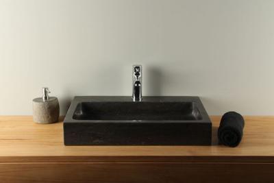 Stenen Waskom Hardsteen 60x40 cm Met Kraangat | BE-039mk Stenen Waskom Hardsteen 60x40 cm Met Kraangat | BE-039mk
