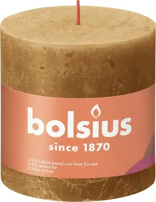 Bolsius shine rustiekkaars 100/100 spice brown