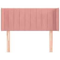 Hoofdbord met randen 83x16x78/88 cm fluweel roze - thumbnail