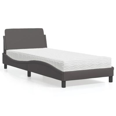 Bed met matras "Dover" kunstleer grijs 80x200 cm