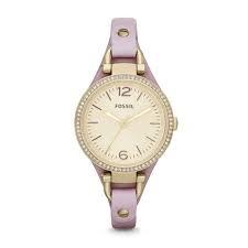 Horlogeband Fossil ES3469 / GEORGIA Onderliggend Leder Roze 8mm