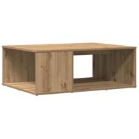 Salontafel 90x67x33 cm bewerkt hout artisanaal eikenkleurig - thumbnail