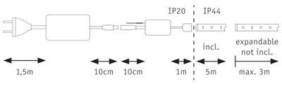 Paulmann 78873 LED-strip basisset Met connector (male) 230 V 5 m Warmwit 1 set(s)