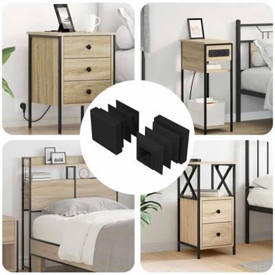 VidaXL Einddoppen 2 pcs zwart 15 x 15 x 15 mm pp