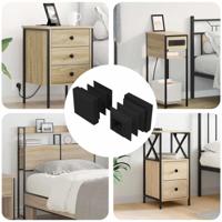 VidaXL Einddoppen 2 pcs zwart 15 x 15 x 15 mm pp - thumbnail