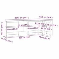 Opberghoofdbord met plank Oud hout 75 cm Bewerkt hout - thumbnail