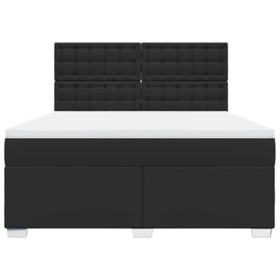 Boxspring met matras kunstleer zwart 180x200 cm