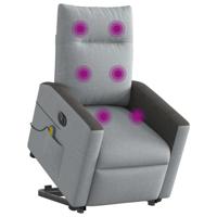 Sta-op-massagestoel elektrisch verstelbaar stof lichtgrijs - thumbnail