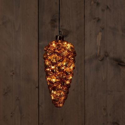 Glass Pinecone Antique Gold 20 x 9 cm 15Led Classic Warm en Anna's Collection - Annas collection