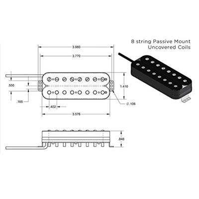 Seymour Duncan Pegasus 8-String Humbucker Bridge Black 8-snarig gitaarelement