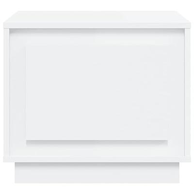 Salontafel 51x50x44 cm bewerkt hout wit - thumbnail