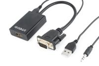VGA naar HDMI adapterkabel met audio, 0,15 m - thumbnail