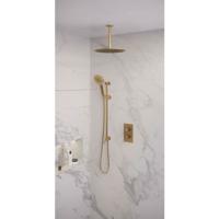 Gold Edition thermostatische inbouw regendouche 3-weg omstelling SET 48 met 30 cm douchekop en plafondarm, handdouche en glijstang - thumbnail