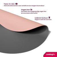 Cookinglife Placemats - Dubbelzijdig - Vegan leer - Grijs / Roze ø 38 cm - 6 Stuks - thumbnail