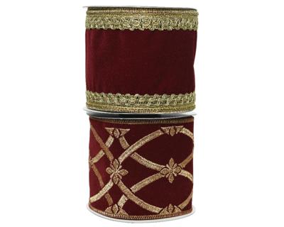 Lint pes l500b10h0,01 cm ossenbloed a2 Decoris - Decoris
