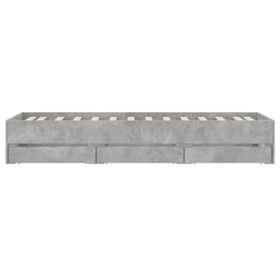 Bedframe met lades bewerkt hout betongrijs 90x200 cm
