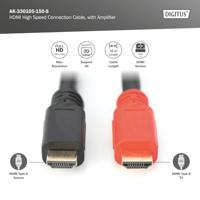 Digitus AK-330105-150-S HDMI-kabel HDMI Aansluitkabel HDMI-A-stekker, HDMI-A-stekker 15.00 m Zwart Vergulde steekcontacten - thumbnail