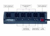 Gembird EG-PMS2 Programmeerbare overspanningsveilige stekkerdoos 6-voudig Zwart Randaarde stekker 1 stuk(s) - thumbnail