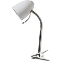LED Klemlamp met Flexibele Arm en E27 Fitting - Glanzend Wit - thumbnail