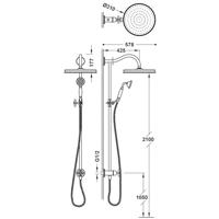 Regendoucheset Tres Clasic Opbouw Incl. Handdouche Verouderd Messing Mat Tres - thumbnail