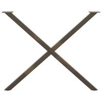 Eettafelpoten 2 st X-vormig 90x(72-73) cm staal naturel - thumbnail