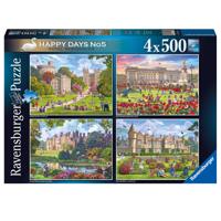 Ravensburger puzzel Happy days koninklijke woningen - 4 x 500 stukjes - thumbnail