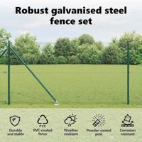 VidaXL Afrasteringspaal groen 10 x 1 m (19 x 19 mm mesh) staal - thumbnail