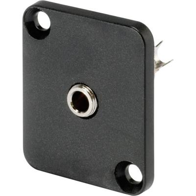 Hicon HI-J35SEFD Jackplug 3,5 mm Flensbus, contacten recht Aantal polen: 3 Stereo Zwart 1 stuk(s)