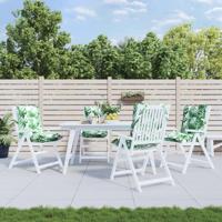VidaXL Stoelkussens 2 st lage rug bladpatroon oxford stof - thumbnail