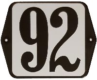 Huisnummer naambordje standaard 15x12 cm nummer 92 - Warentuin mix - thumbnail