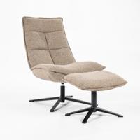 Eleonora Fauteuil Marcus met voetenbank - Beige Baquer - thumbnail