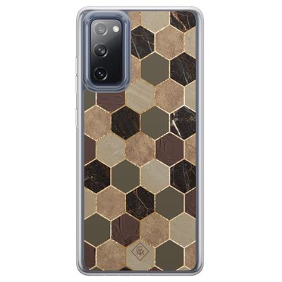 Samsung Galaxy S20 FE hybride hoesje - Kubus groen bruin