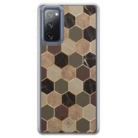Samsung Galaxy S20 FE hybride hoesje - Kubus groen bruin - thumbnail