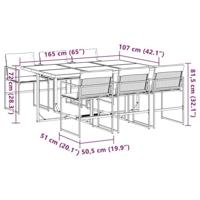 7-delige Tuinset met kussens textileen wit - thumbnail