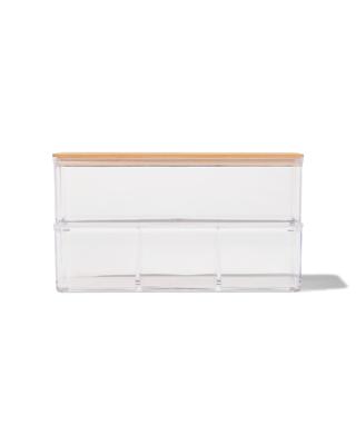 HEMA Dubbele organizer transparant met deksel 22.5x9.5x12.5 (transparant)