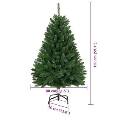 VidaXL Kunstkerstboom met 150 led groen 150 cm pvc en metaal