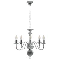 VidaXL Kroonluchter 5xe14 zilverkleurig - thumbnail