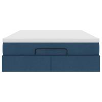 Ottoman bed met matras 140x200cm stof blauw - thumbnail