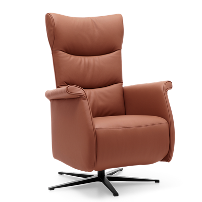 Relaxstoel Wilson Cognacbruin Leer Relaxstoel Wilson Cognacbruin Leer