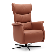 Relaxstoel Wilson Cognacbruin Leer - thumbnail