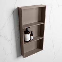MONDIAZ EASY Nis 59,5x29,5cm in solid surface kleur Smoke | Smoke. 3 vakken geschikt voor in- of opbouw - thumbnail