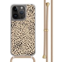 iPhone 14 Pro hoesje met beige koord - Spot on - thumbnail