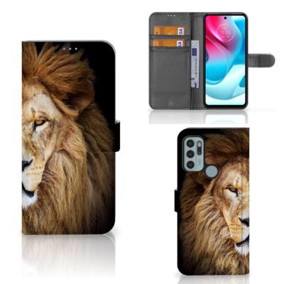 Motorola Moto G60s | Telefoonhoesje | Met pasjeshouder | Leeuw