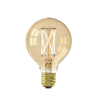 Calex LED volglas LangFilament Globelamp 220-240V 3.5W 250lm E27 G80, Goud 2100K Dimbaar - thumbnail